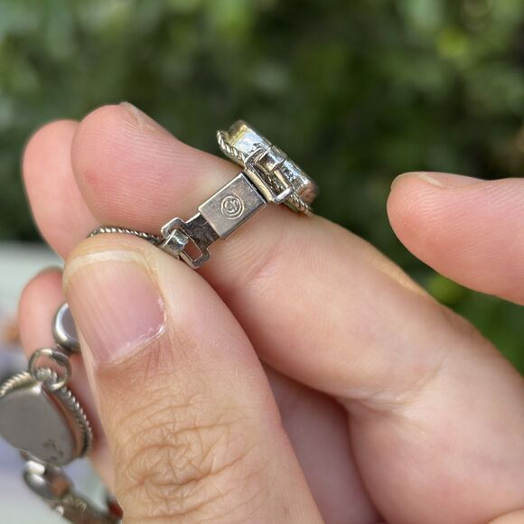 Vintage Italian Micro Mosaic Heart Bracelet GM Mark Floral Glass Tile 7.25” - Picture 5 of 7